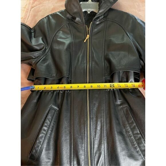 Women’s Genuine Leather Black Soft Jacket Coat Winlit New York Size P/P - Picture 4 of 14